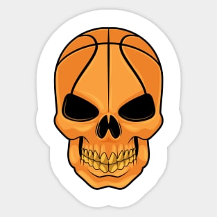 Skull with Basketball Head Sticker